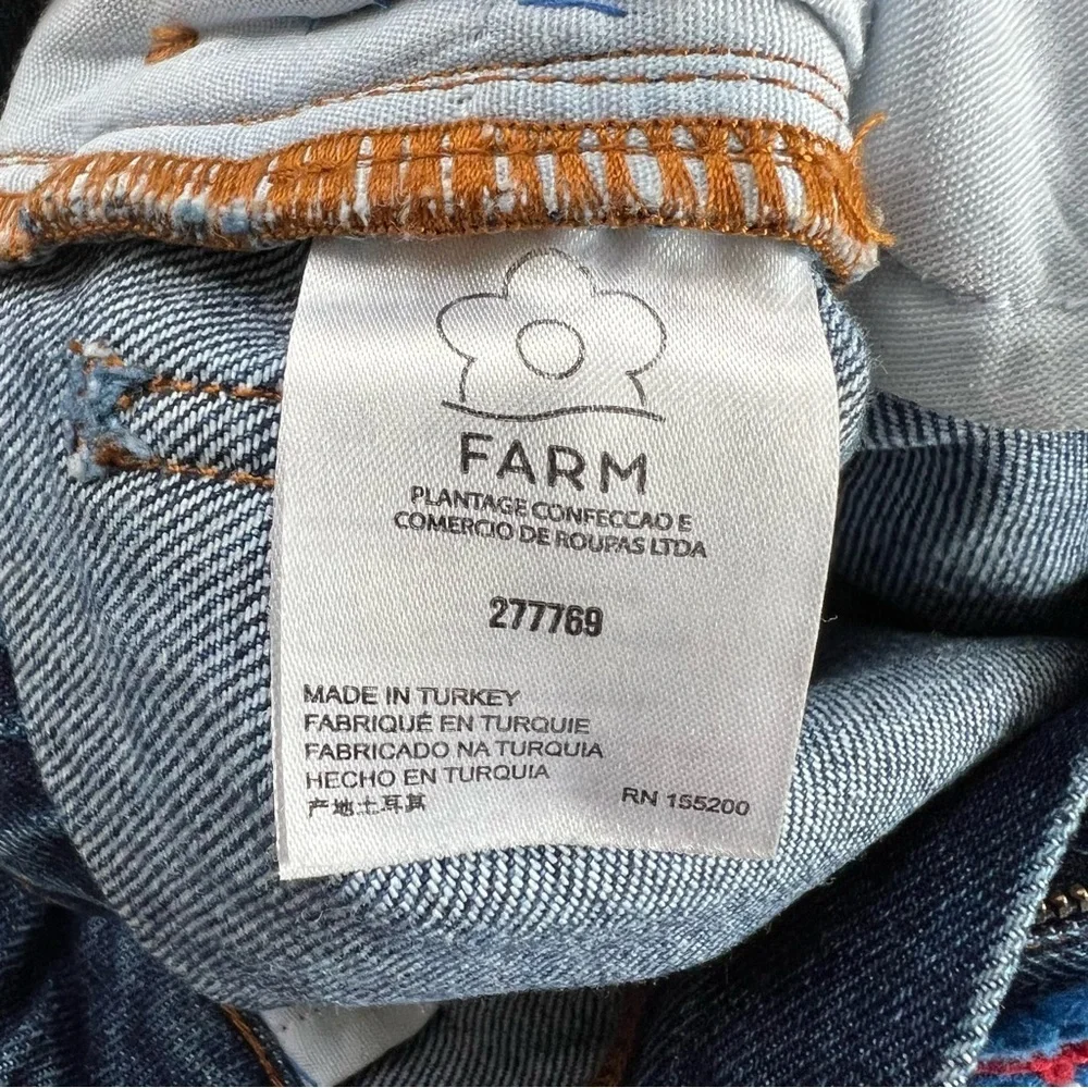 FARM Rio Multicolor Crochet Patchwork Jean Shorts